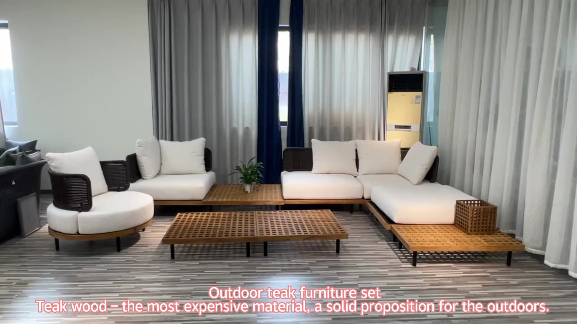 Outdoor Teak Wood Sofa Set Furniture Morden Outdoor Sleeper Sofa Garden