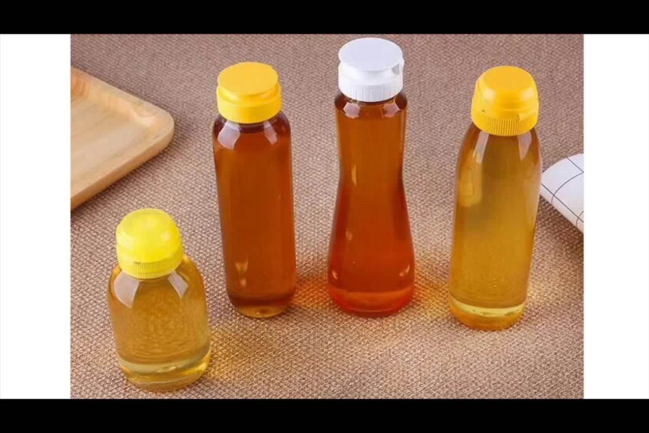 300ml Empty Pet Plastic Upside Down Honey Squeeze Bottle Ketchup Sauce