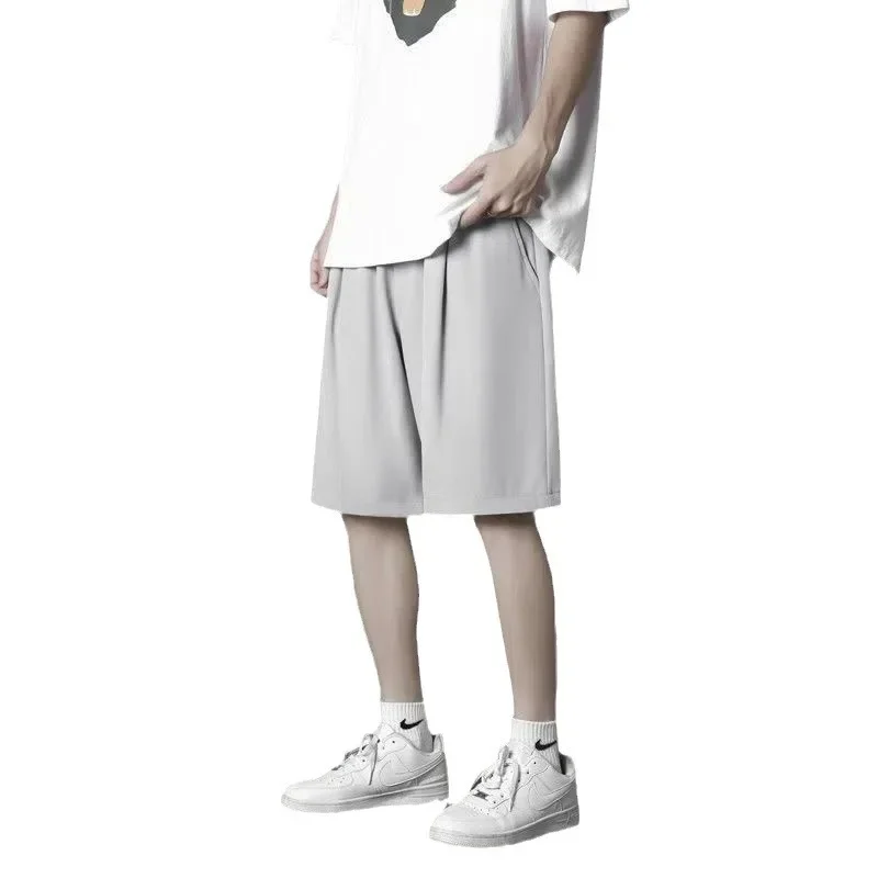 Shorts Summer Fat and Plus Size Ice Silk Thin 5-inch Pants for Men Quick-drying Casual Loose Sports Mid-rise Pants