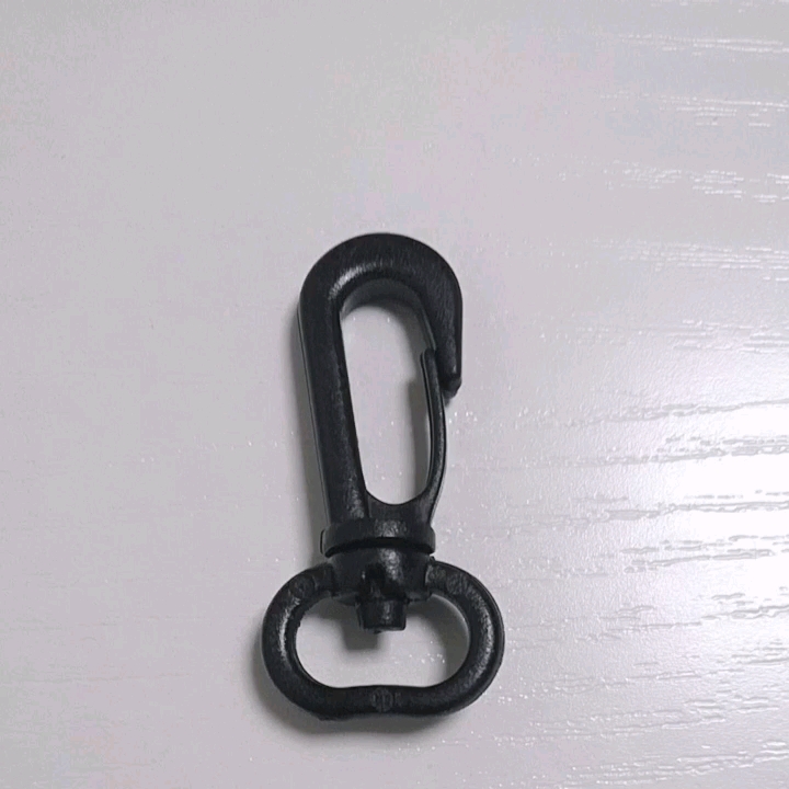 15mm Dtf Plastic Black Snap Hook 360 Degree Plastic Turning Hook For Luggage Strap Black Colors