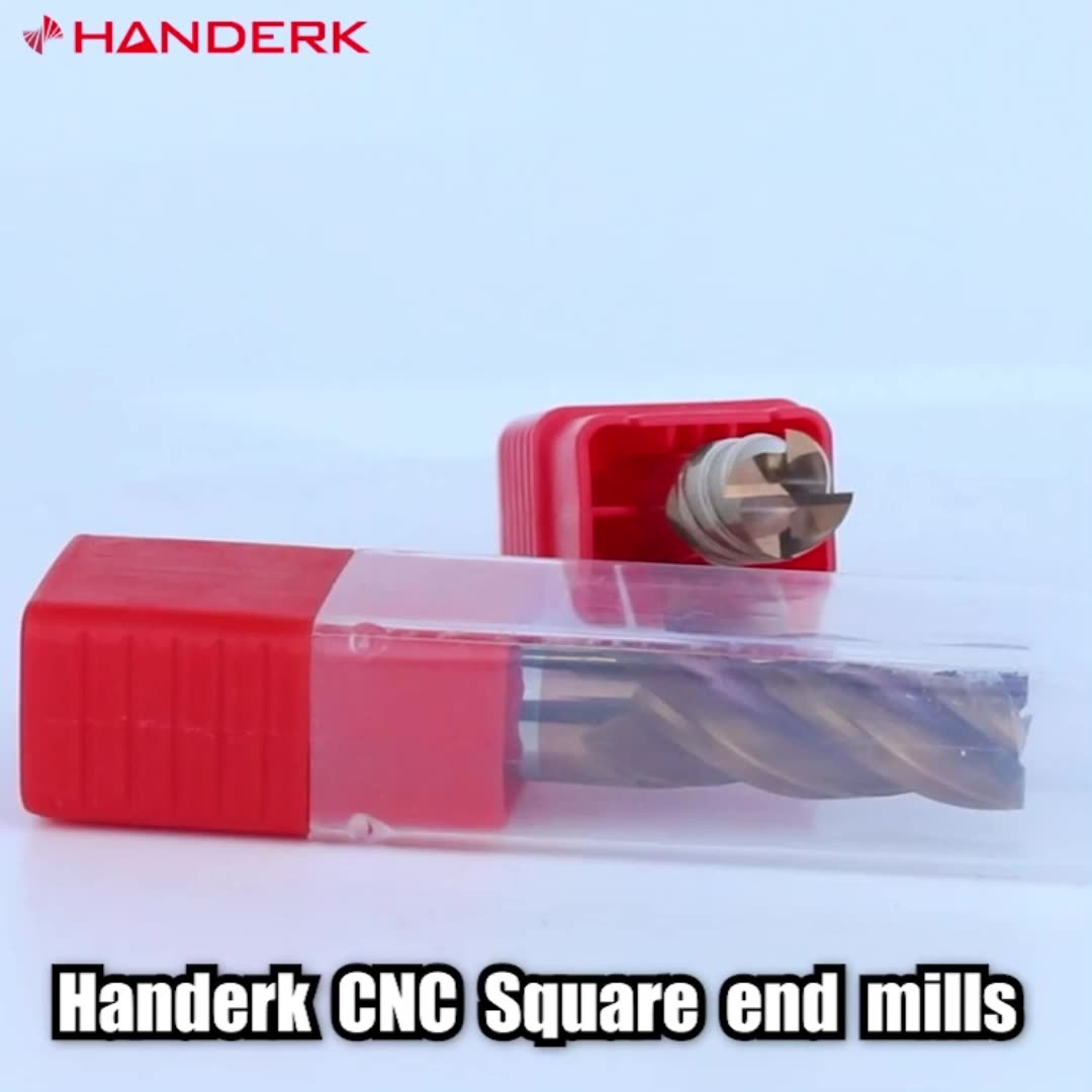 Handerk Oem High Feed Cnc Cutting Tool Hrc45 55 Milling Cutter 4 Flutes Carbide End Mills For