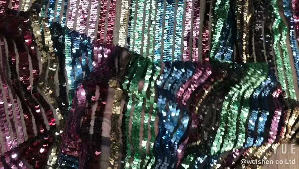 Wholesale Custommade Stretch Colorful Rainbow India Iridescent Sequin