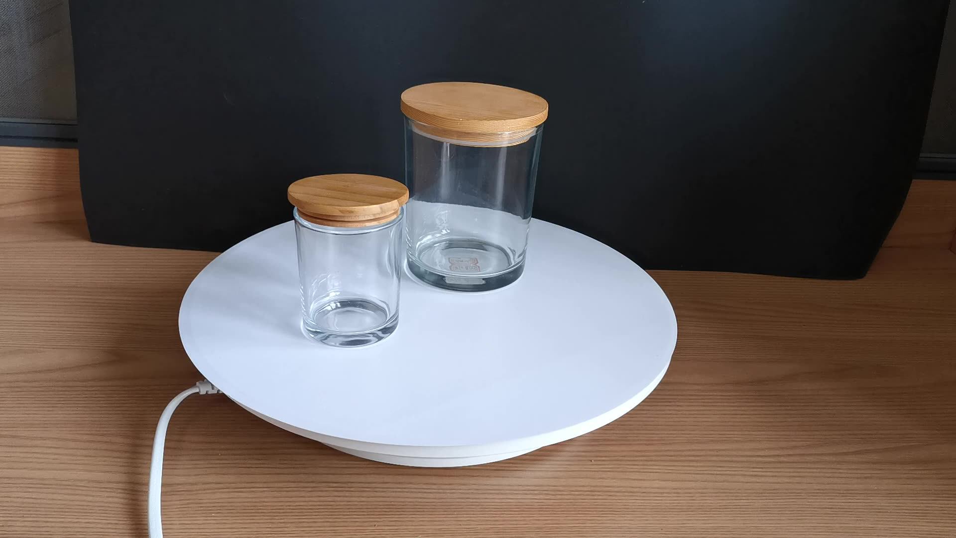 Best selling glass candle jars with wooden lids wholesale, View candle