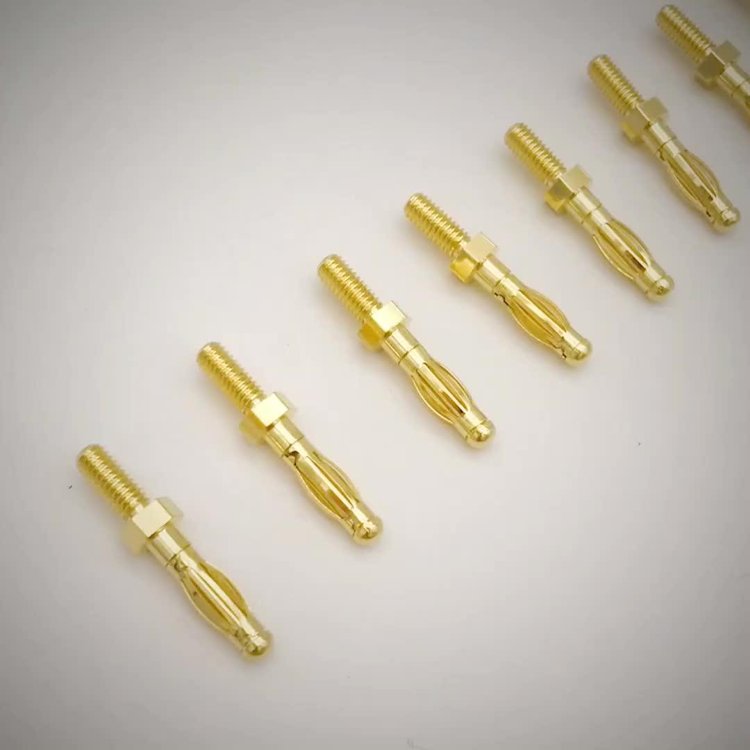 Onlyoa Custom Nickel / Gold Plated Copper 4mm Hexagon Banana Plug With