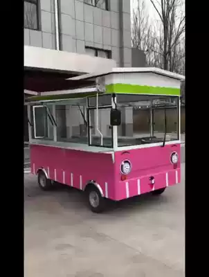 Hongtu electric four-wheeler snack car multifunctional mobile stall dining car fast food breakfast mobile hand push commercial RV