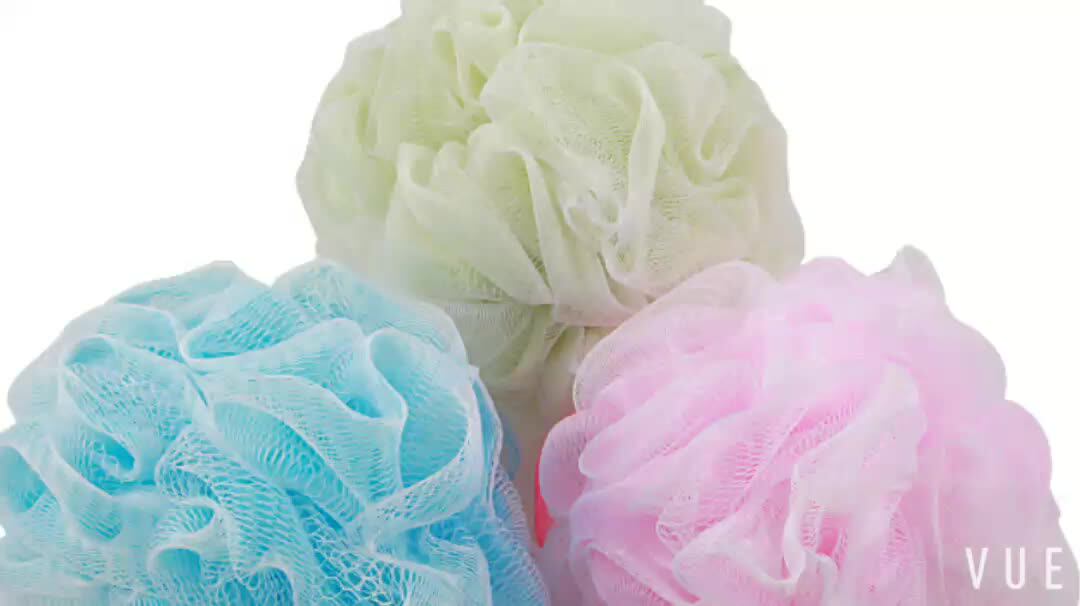 Soft Mesh Bath Flower Loofah Shower Sponge Single Color Mesh Bath