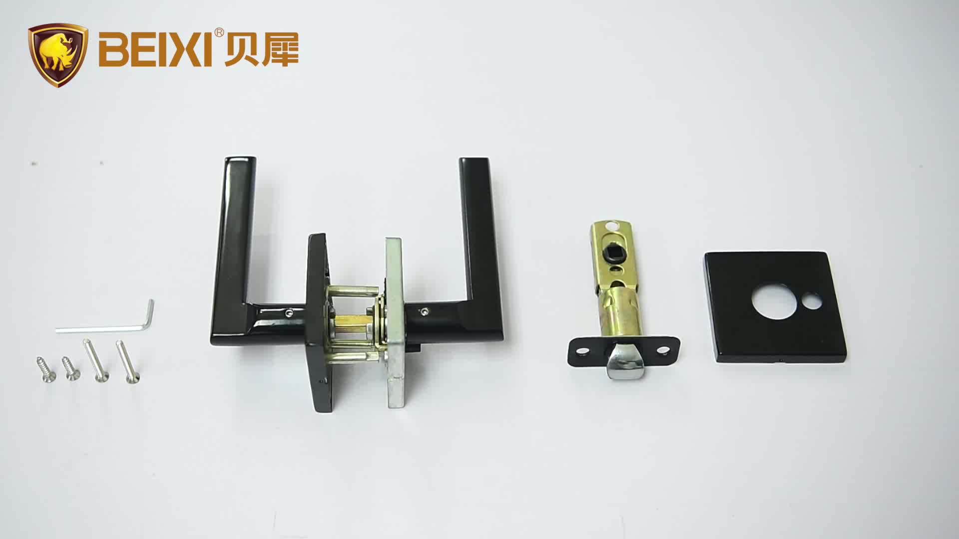 Langnuo Lock Door Lock Manufacturer Privacy Door Lever Handle Black