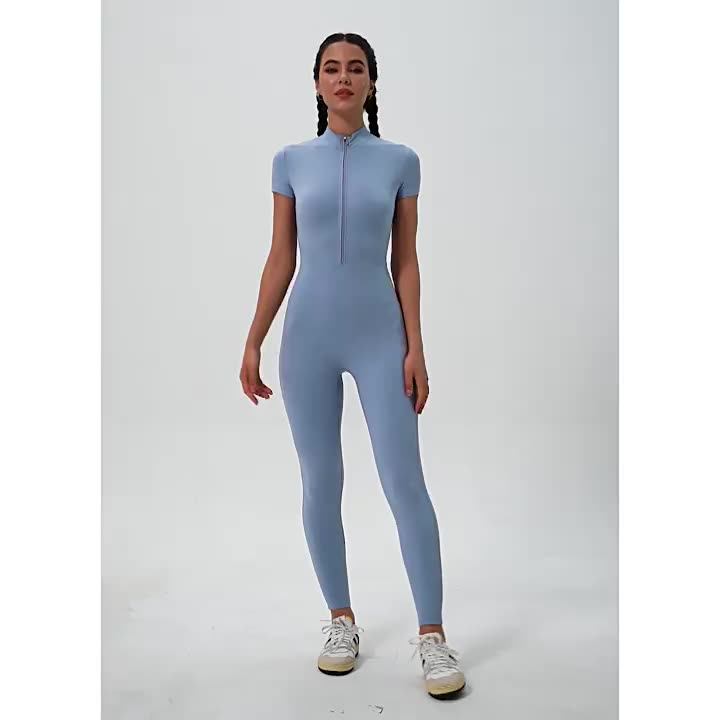 Custom Onesie Fitness Gym Exercise Workout Wear Yoga Leggings Zipper