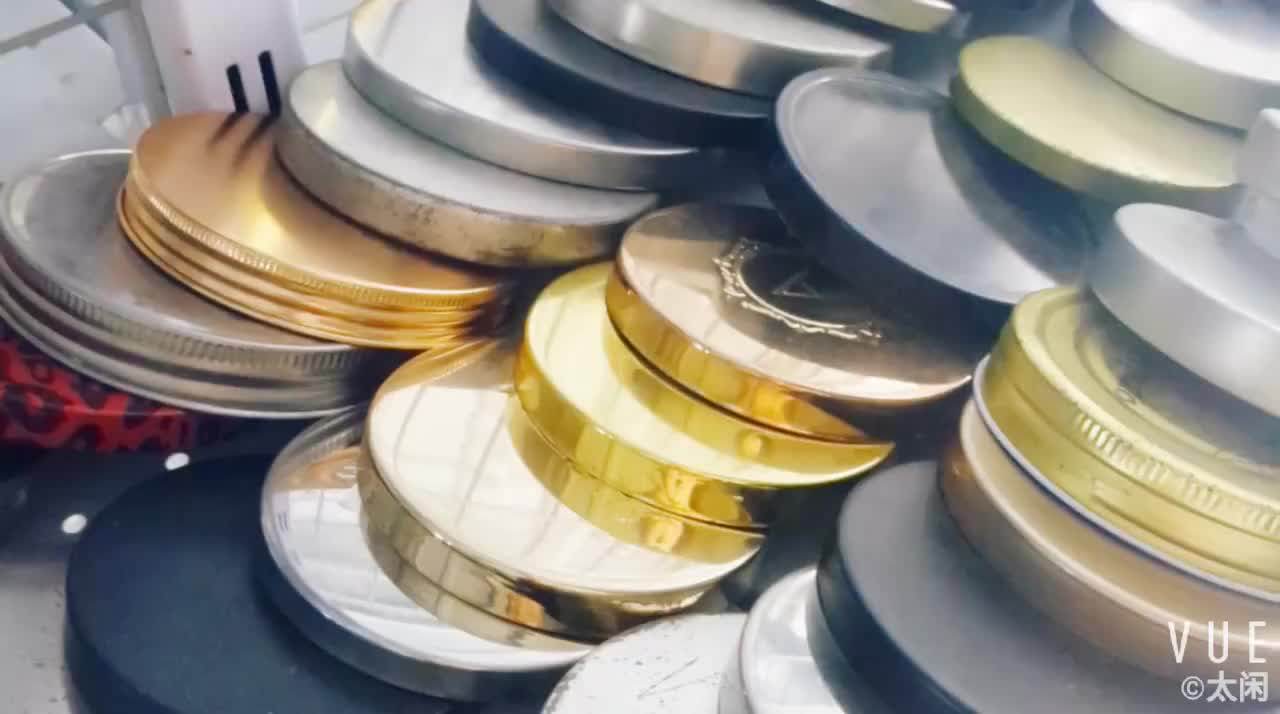 Luxury Engraved Logo Metal Candle Lids For Glass Jars Custom Iron