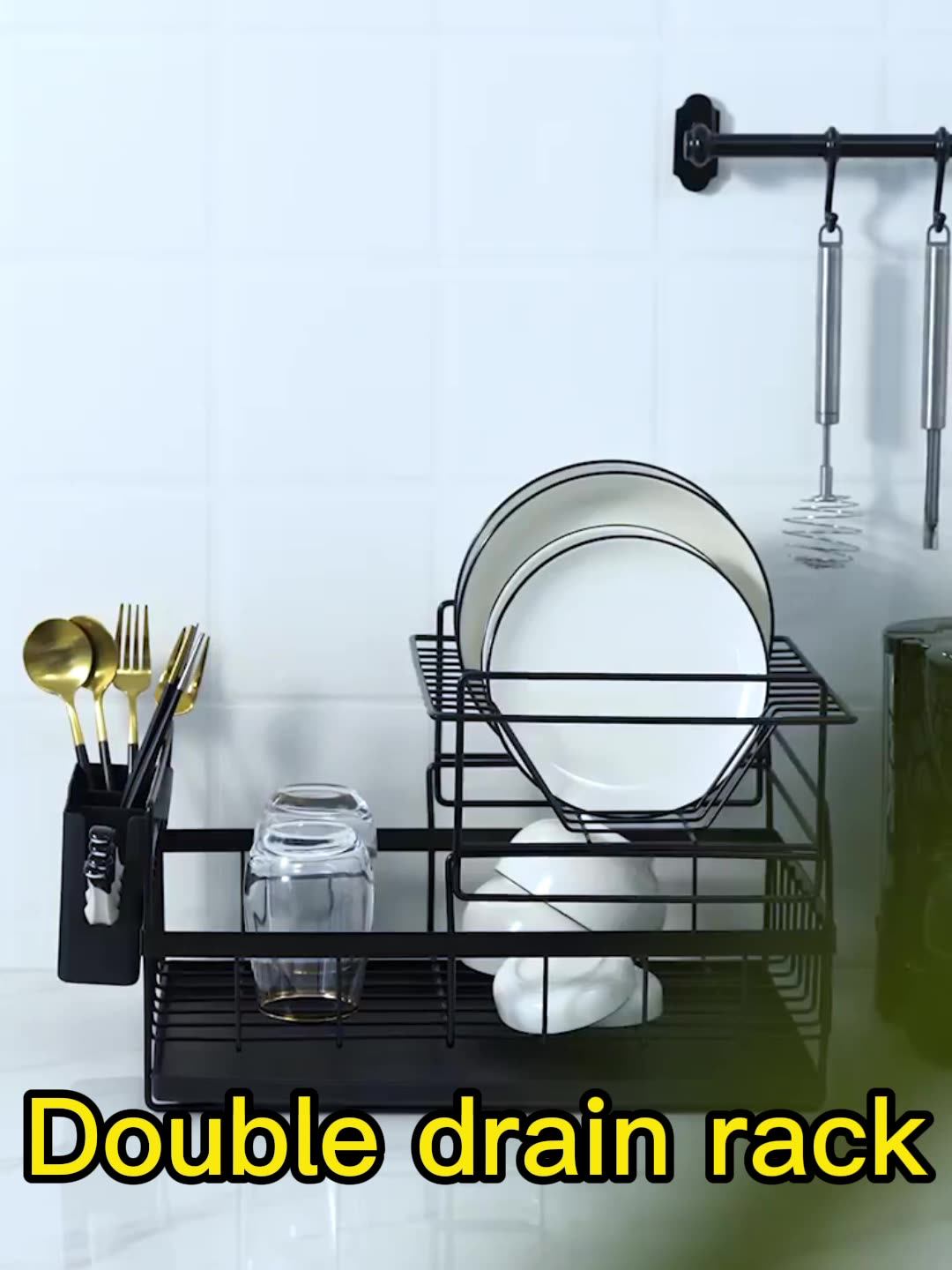 2 Tier Kitchen Sink Dish Rack Kitchen Dish Drainer For Kitchen Counter