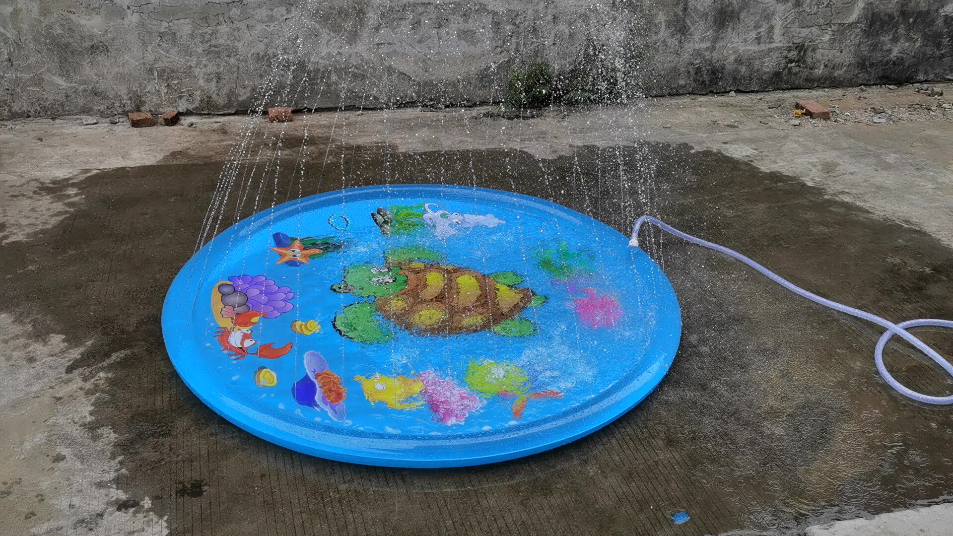 Amazon Hot Sale Inflatable Turtle Splash Mat Summer Outdoor Water Play