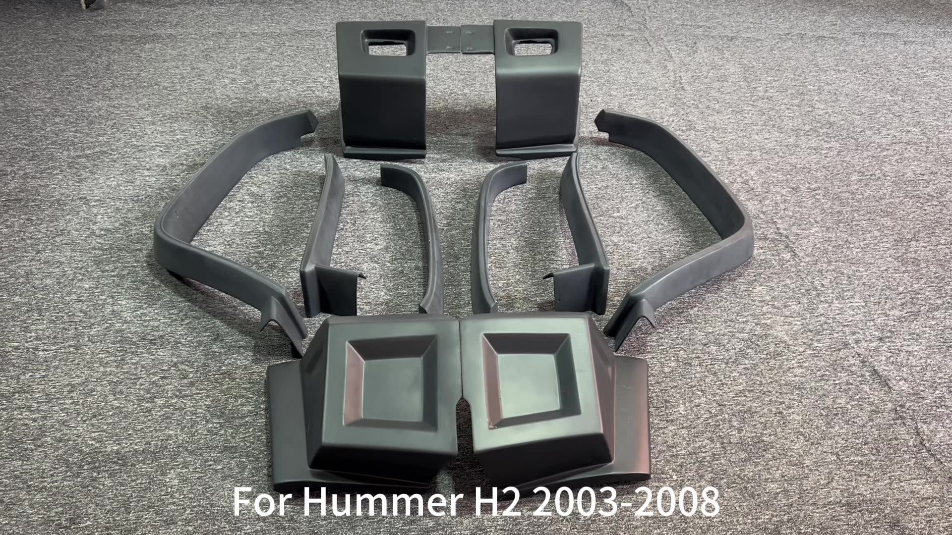 送料込み！ ハマーH2社外フロントオーバーフェンダー左右4ピースリア