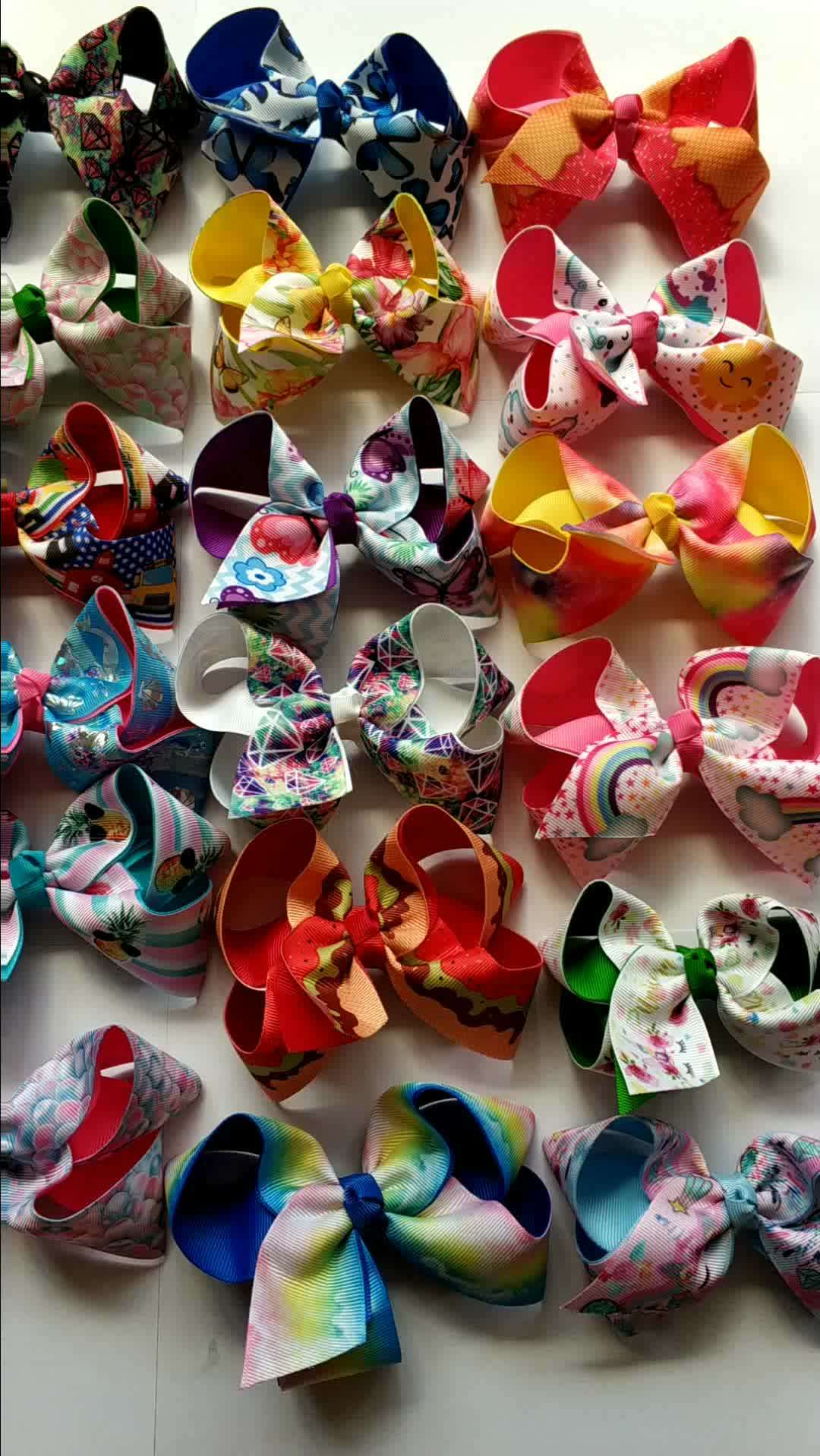 Wholesale Ink Printed Dot On Colorful Grosgrain Ribbon Hair Bow Buy