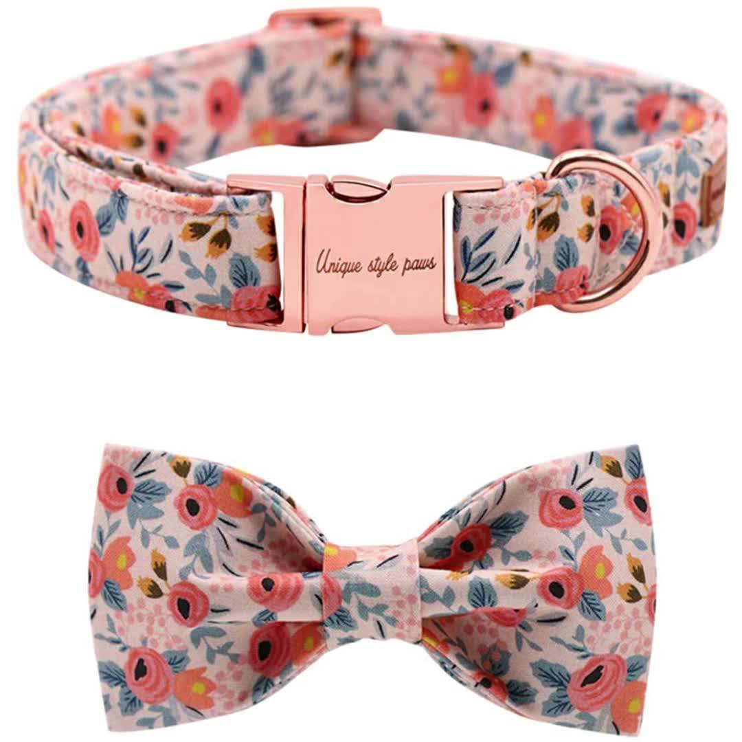 Unique Style Paws Dog Collar Bow Tie Collar Adjustable Collars For Dogs
