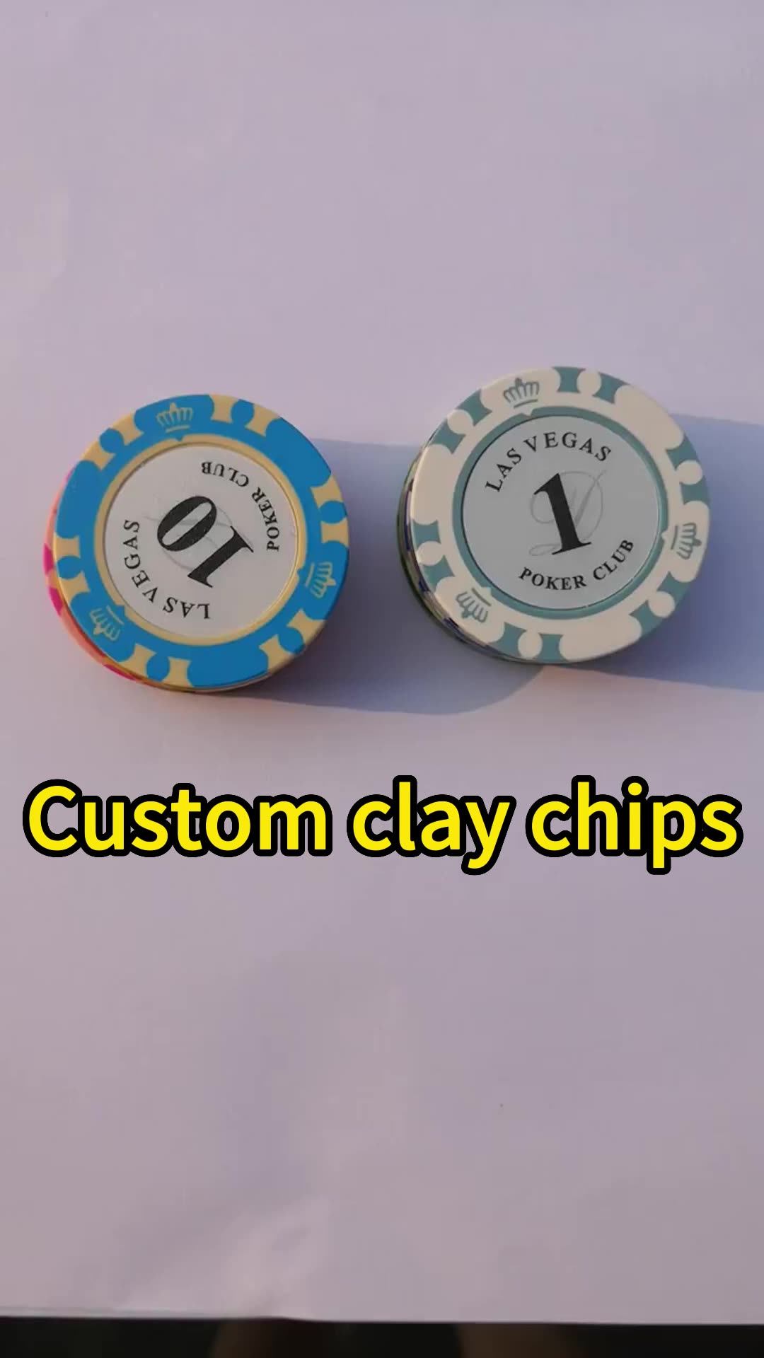 High Quality 14g Clay Poker Chips 40mm Casino Royal Crown Chip With Value Stickers For Poker