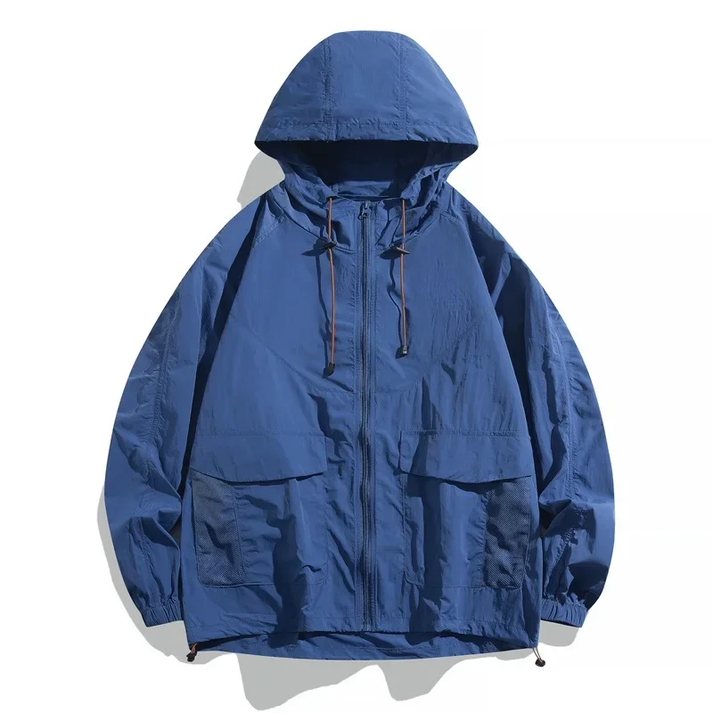 Ice Silk Sun Protection Clothing Summer New Men's and Women's Solid Color Breathable Thin UV Protection Skin Clothing Casual Sun Protection Clothing