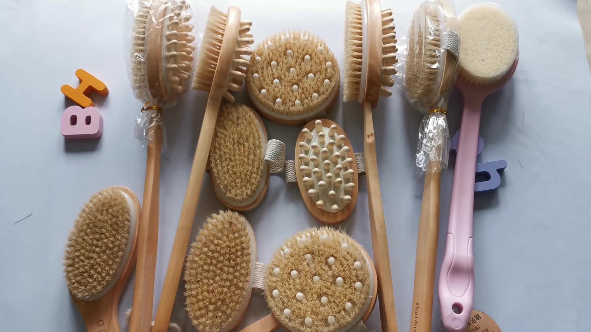 6 In 1 Dry Head To Toe Body Brushing Set Natural Bristle Shower Brush Bamboo Body Brush Buy