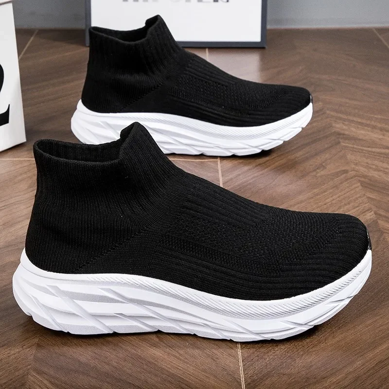 2025 Foreign Trade New Casual Shoes Thick Sole Increased Slip-on Women's Shoes Lazy Lovers Socks Mouth sneaker