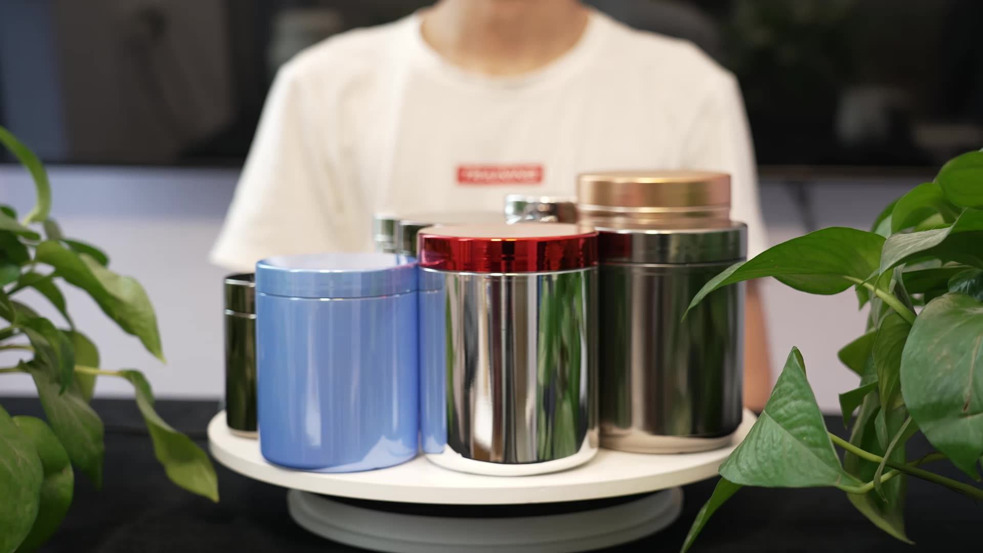 Medicine Plastic Bottle Black Bottle For Protein Powder Green Chromed