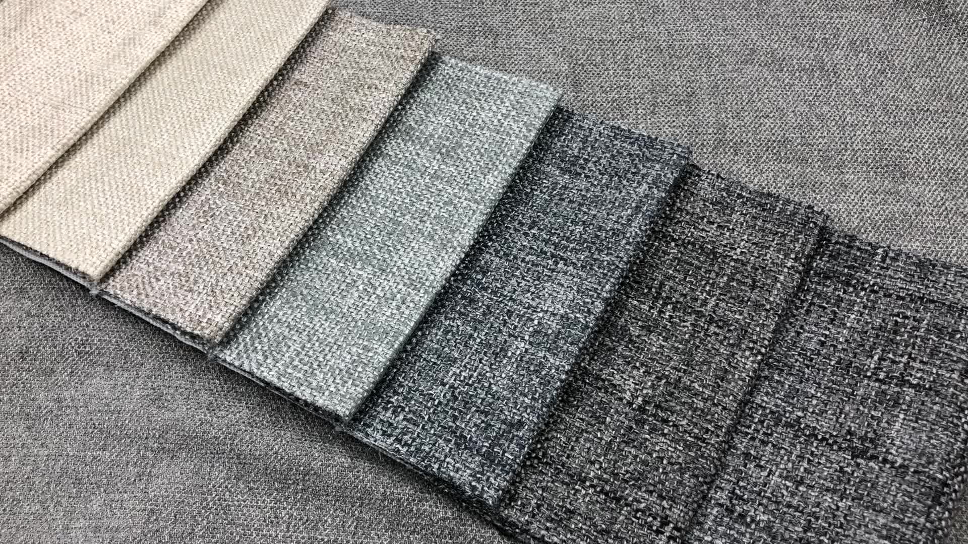 580gsm Plain Colors Acrylic Polyester Hemp Cotton Blended Fabrics Grey