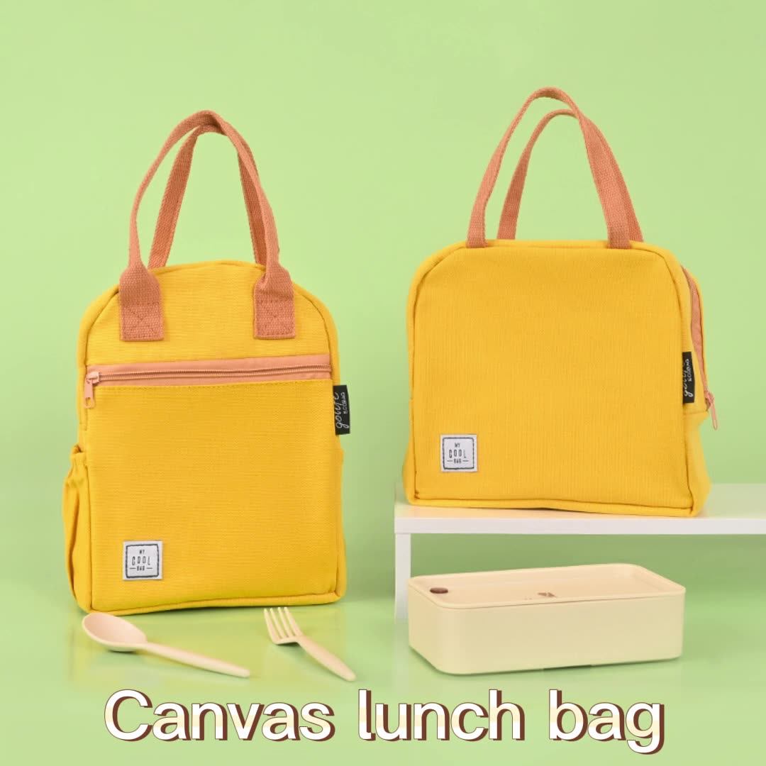 Wholesale Oem Custom Printing Thermal 12oz Cotton Insulated Lunch Bags