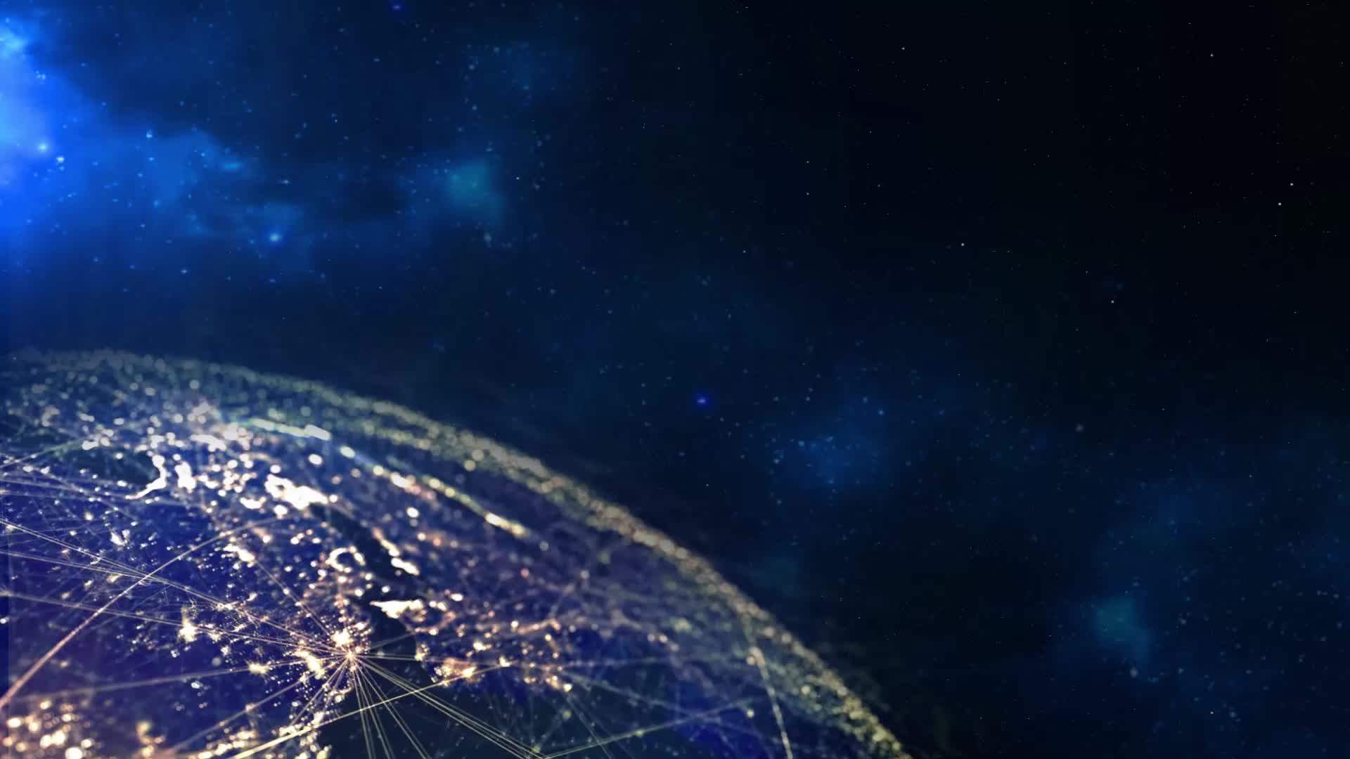 史诗大气科技感企业公司地球光线粒子文字开场公司LOGO演绎宣传片头 AE模板-天天素材网