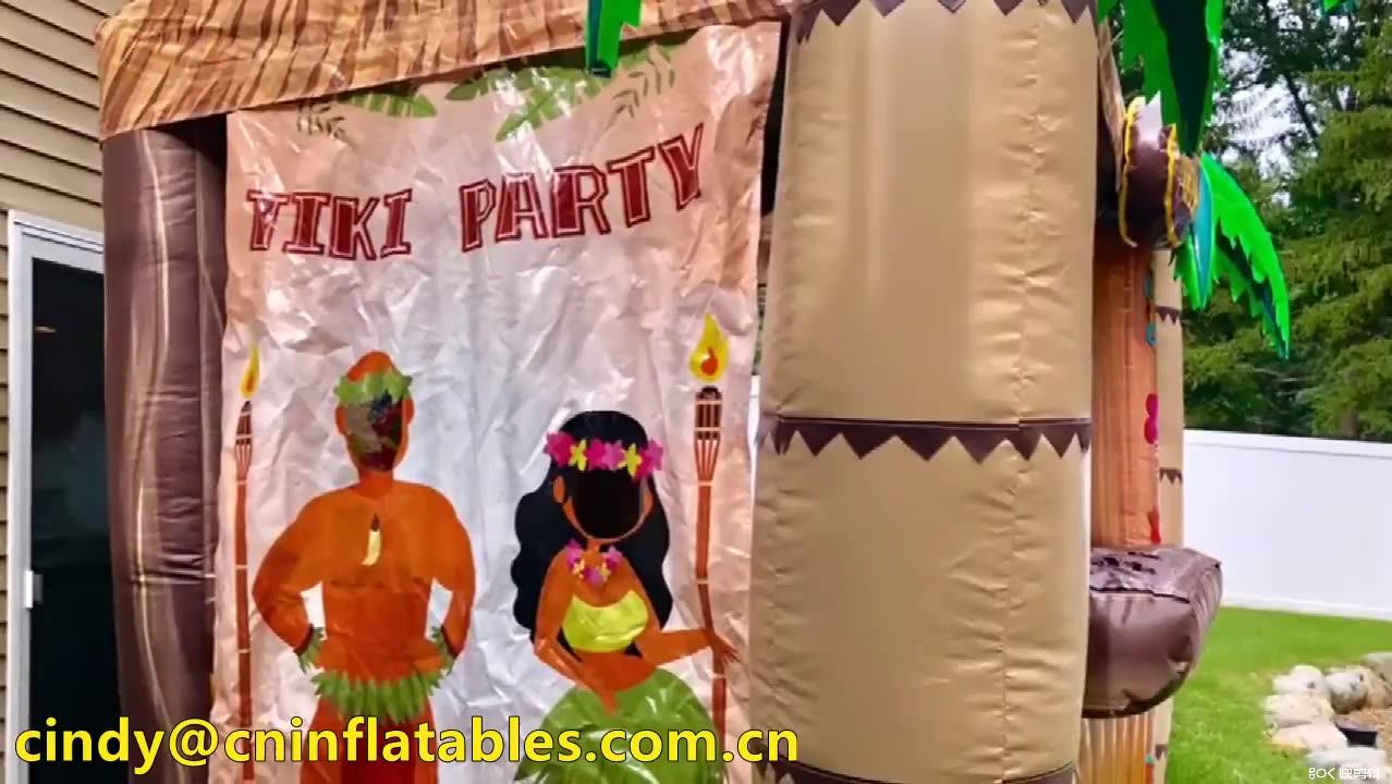 Beach Party Inflatable Tiki Bar Exhibition Serving Inflatable Pub Tent