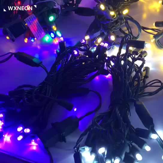 120v 17ft Led Multi Color Christmas Lights 50 5mm Mini Wide Angle Led Bulbs 4" Spacing Green