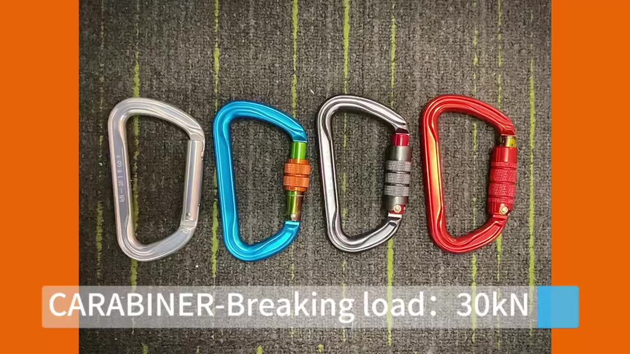 Wholesale Factory Safety 30kn Carabiner Climbing Aluminum Auto Locking Carabiner Snap Hook