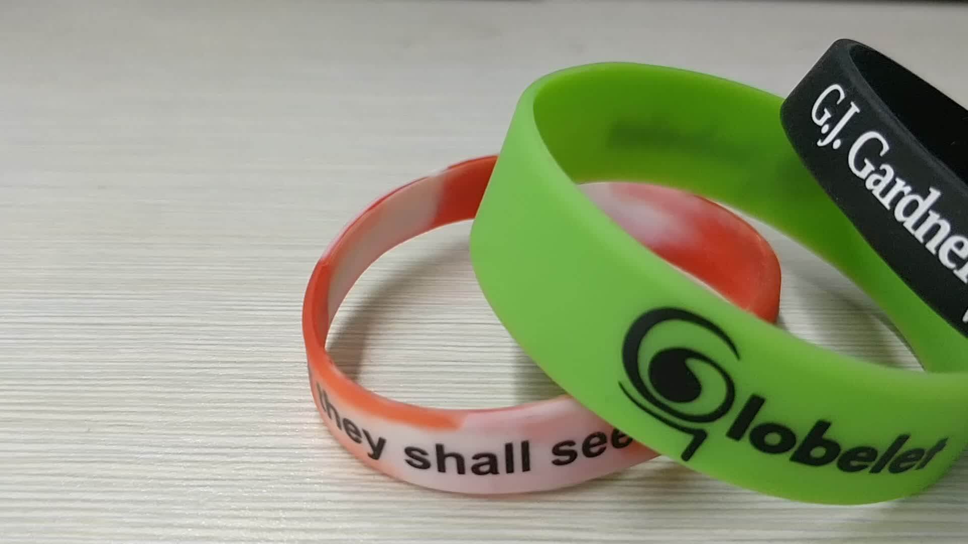 Custom Silicon Silicone Wristband Bracelet Glow In The Dark Eye Shape