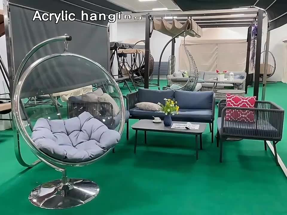 Outdoor Acrylic Egg Chair Swing Hanging Egg Chair Garden Single Swings