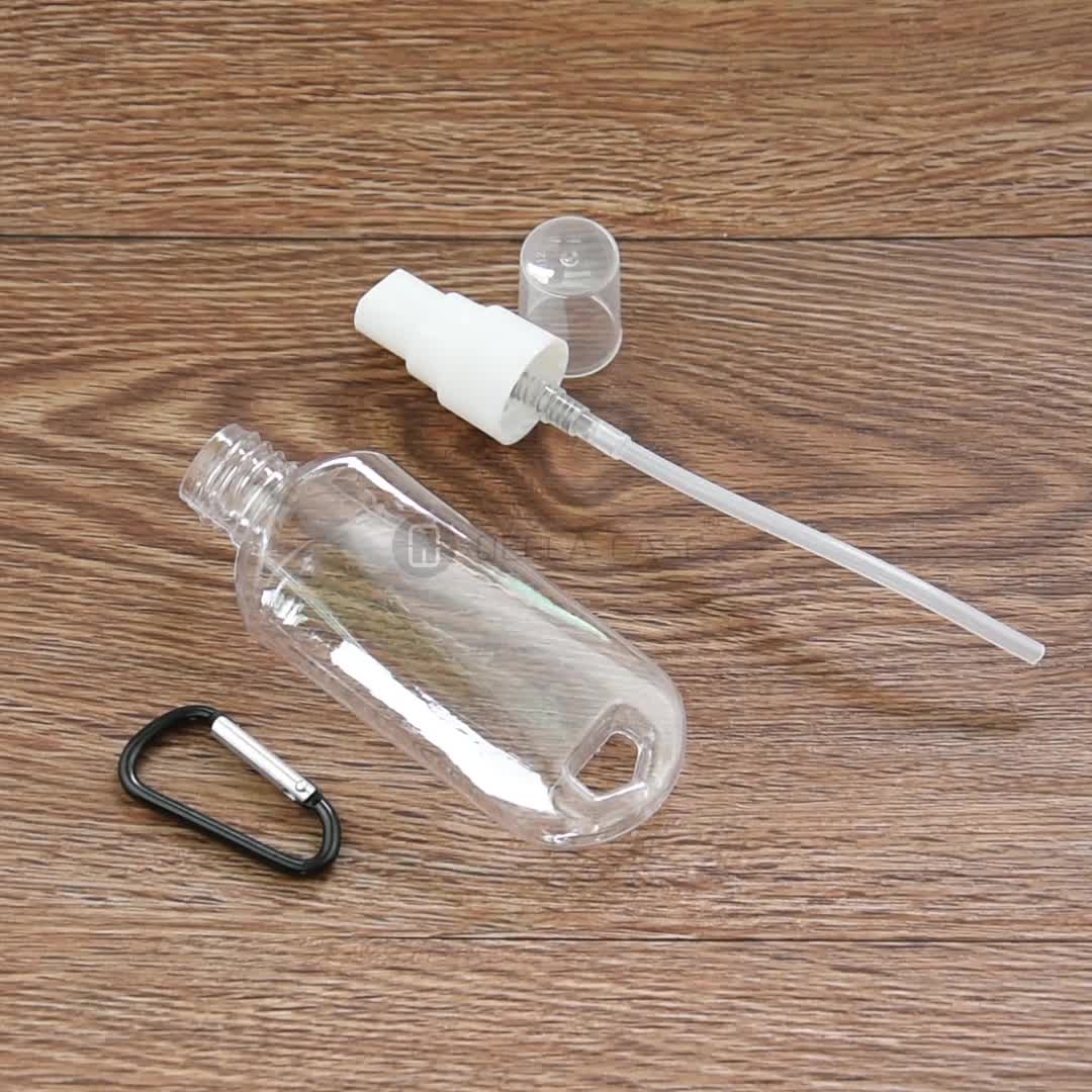 For Alcohol Empty Spray Bottles Clear 50 Ml Spray Bottle With Carabiner