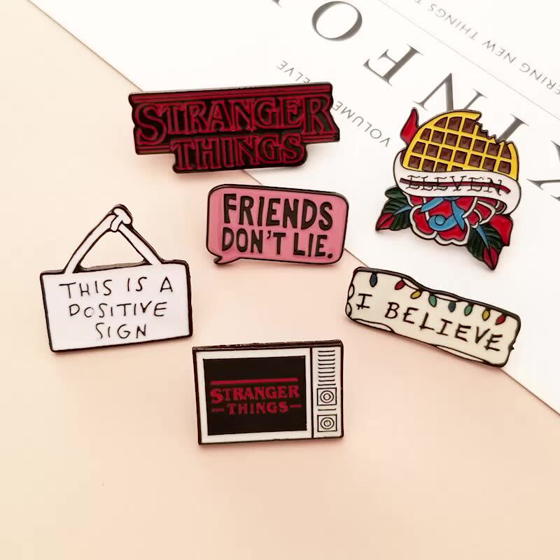 Qihe Retro Red Black Stranger Things ! 90s Fashionable Funny Vintage