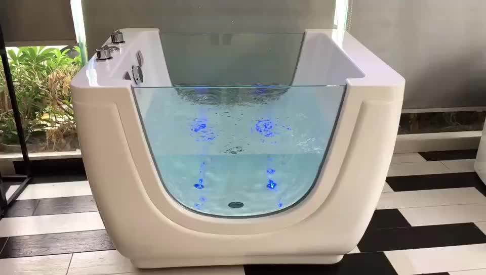 K531 Hot Sale Freestanding Side Glass Bathtub For Standing Baby Bath