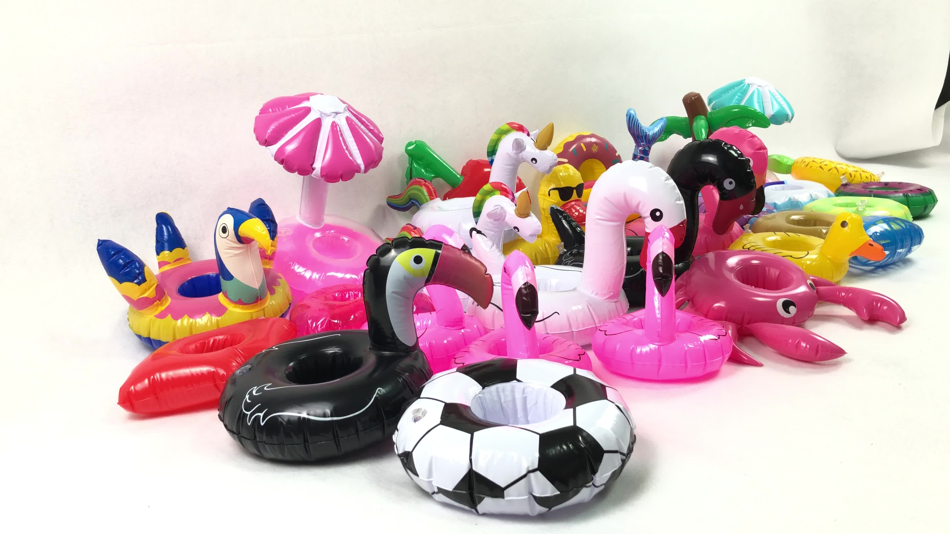 Small Inflatable Flamingo Cup Holder Swimming Pool Pvc Drink Holder