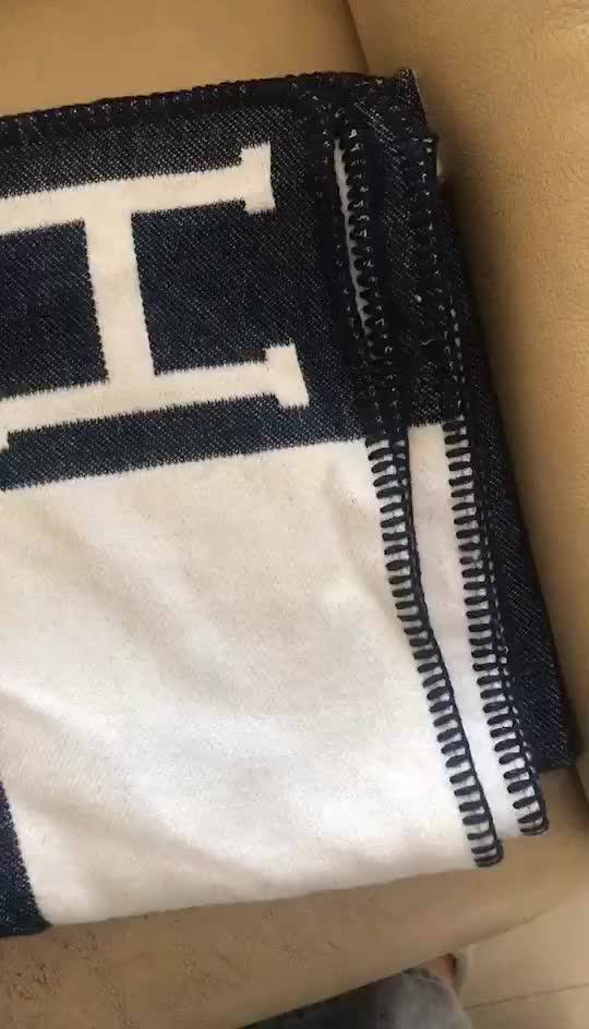 Letter H Cashmere Blanket Crochet Soft Wool Scarf Shawl Portable Warm