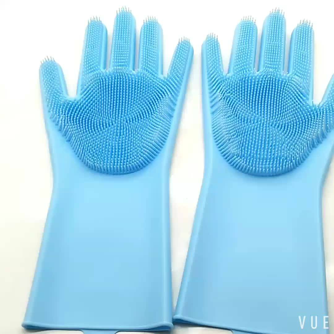 Benhaida Magic Reusable Dishwashing Sponge Silicone Gloves With