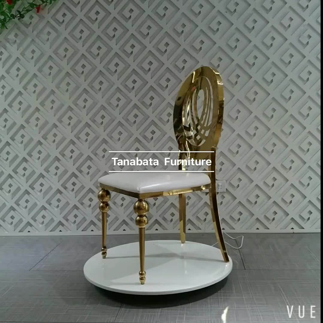 Modern Design Hotel Banquet Dining Room Gold Stainless Steel Chair With