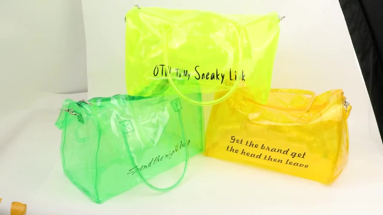 2021 Custom Transparent Duffel Bag With Logo Holographic Spennanight