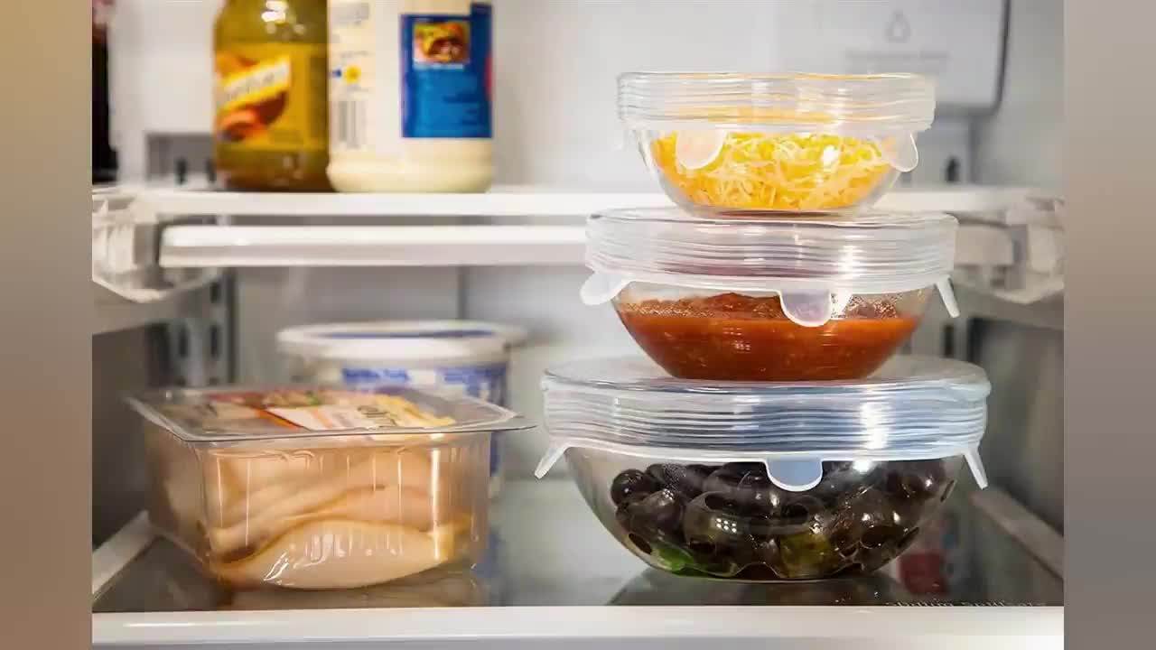 Silicone Stretch Lids,12 Pack Reusable Airtight Food Storage Covers,Keeping Food Fresh,Durable