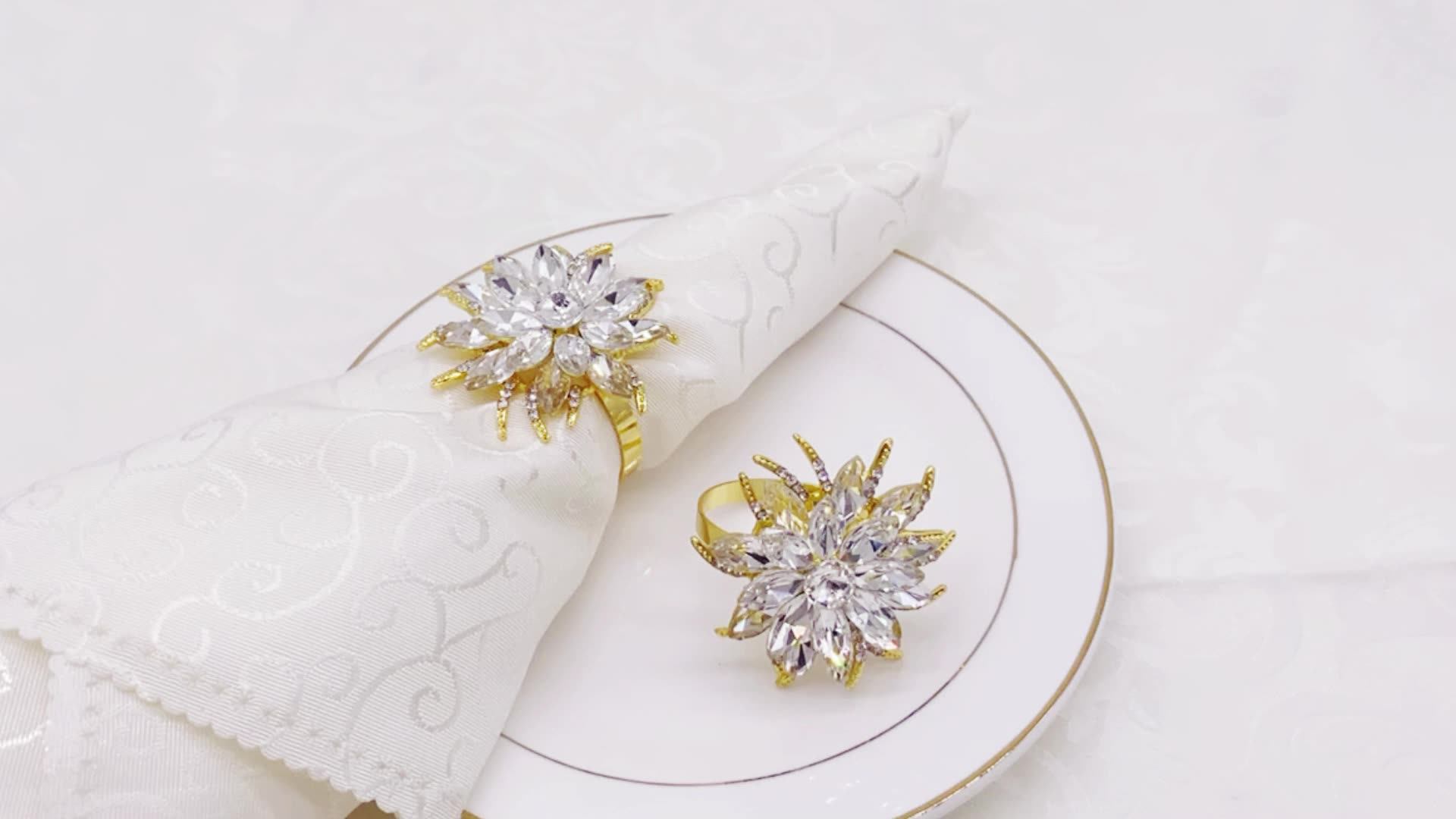 Luxury Table Accessories Acrylic Napkin Holder With Rhinestone