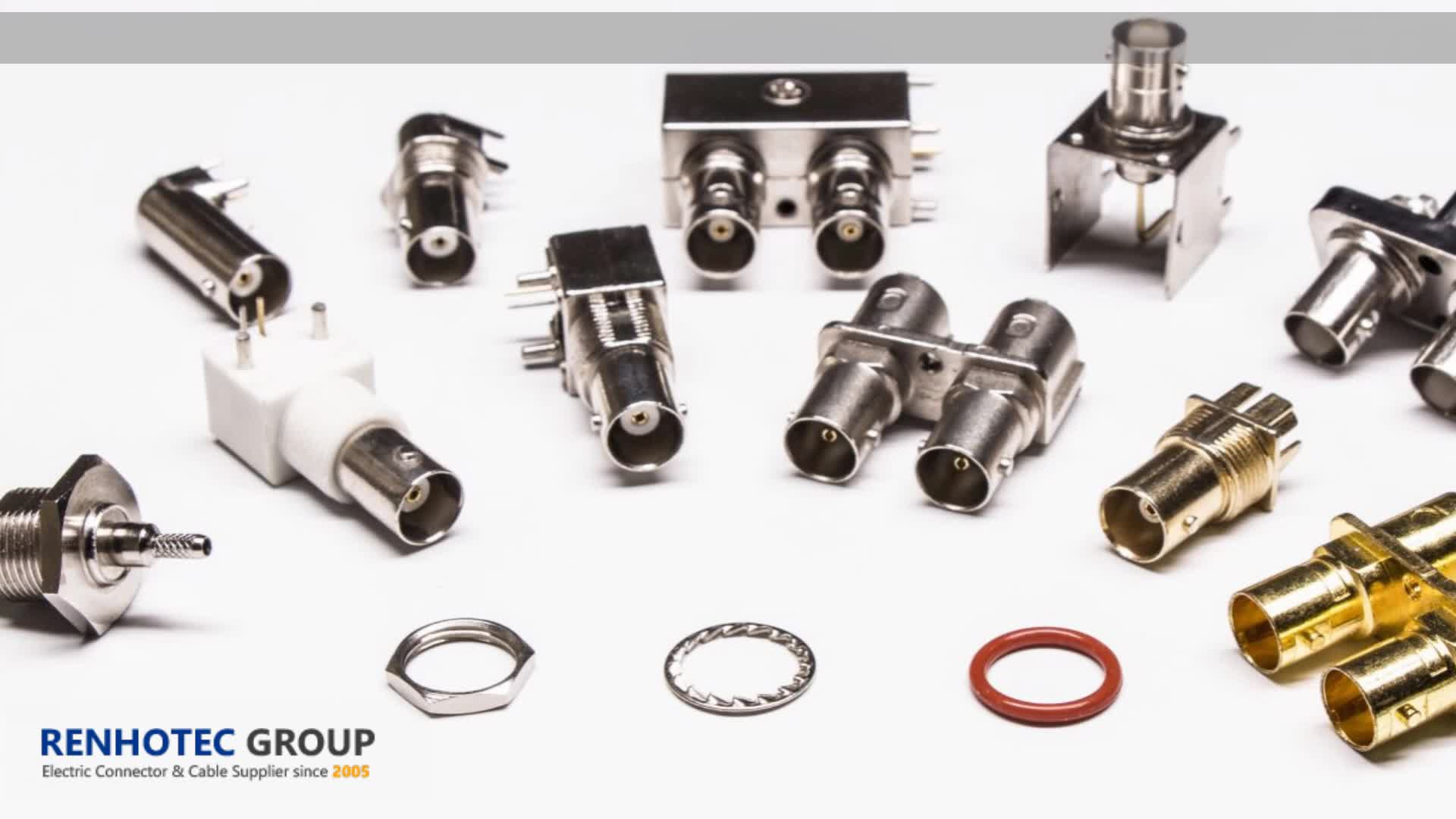 180 Degree Edge Mount Bulkhead Female Rf Coaxial F Type Video Connector For Pcb Mount Buy 180