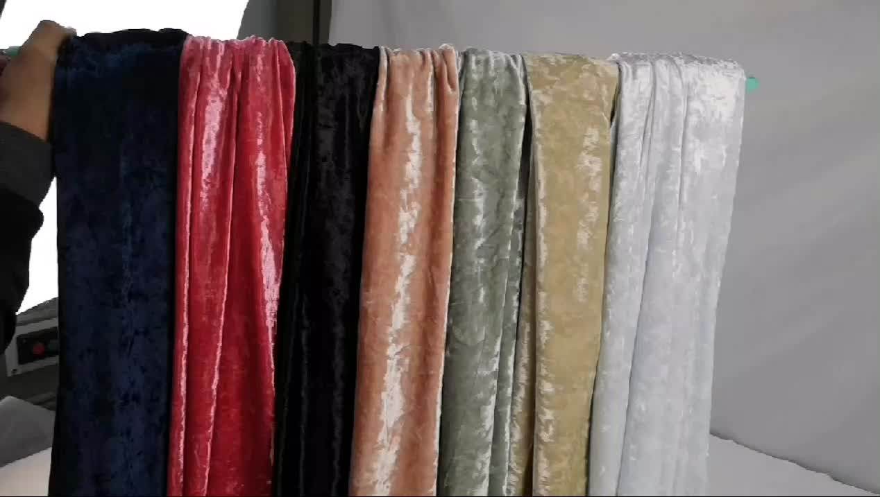 Good Quality Furniture Upholstery Garment Polyester Crushed Velvet