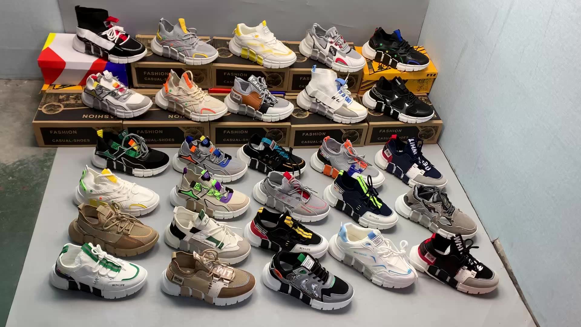 M12131 Cheap Price Men Sport Shoes Stock Bulk Mixed Trendy Sneakers