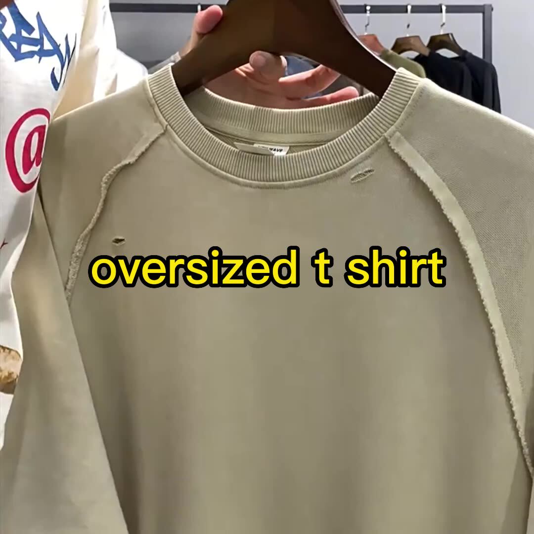 Mens Washed Vintage Tshirt Wholesale Blank Cotton Acid Wash Tshirt