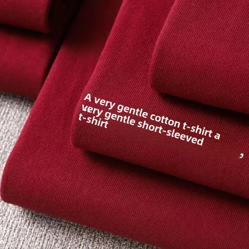 260g Heavyweight Pure Cotton Women's Loose Plus Size White Base Shirt Versatile Top Pure White Short-Sleeve T-Shirt