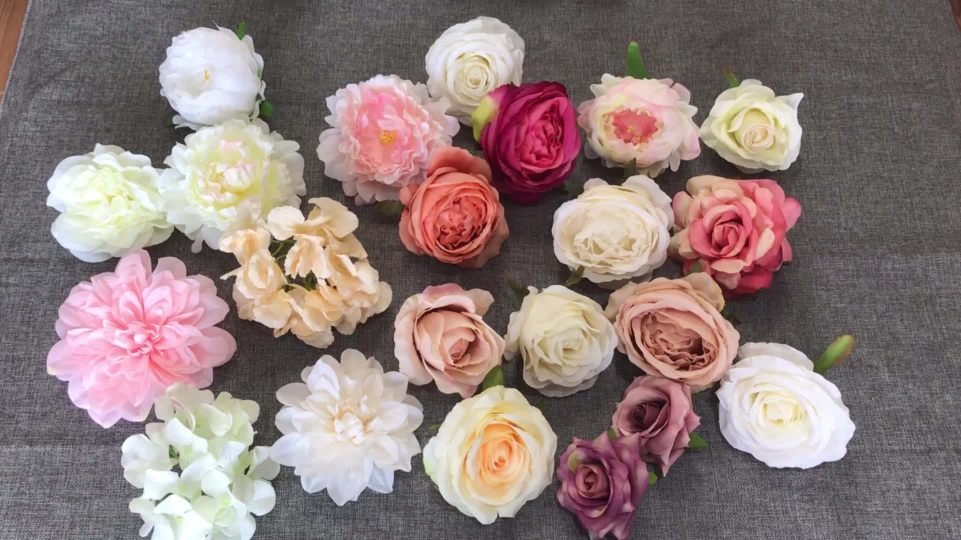 Isevian Wedding Decorative Cheap Artificial Flower Head Silk Rose