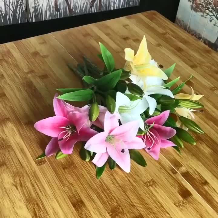 New Design Decorations Pvc Plastic Real Touch Artificial Lily Flower