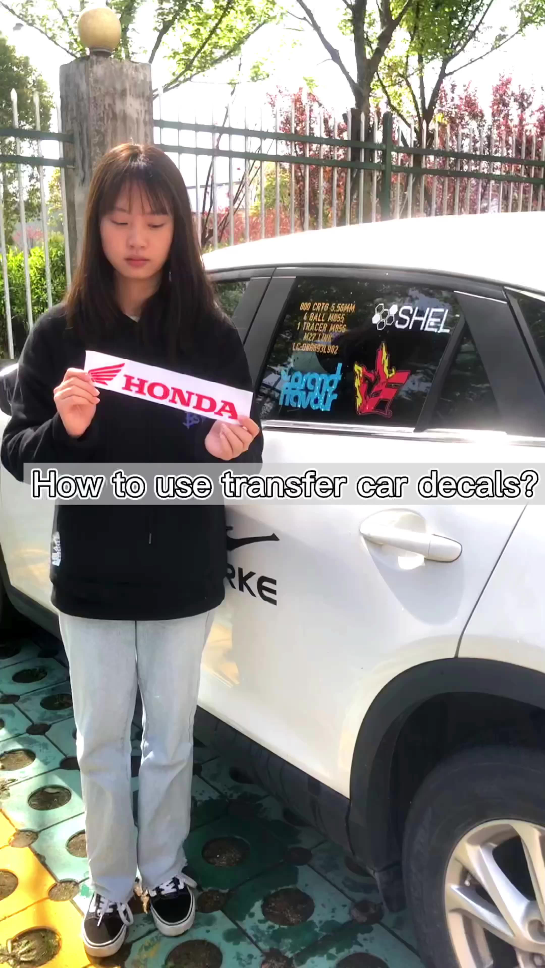 Uv Resist Weatherproof White Pvc Vinyl Bumper Car Windshield Sticker Transfer Custom Car Window