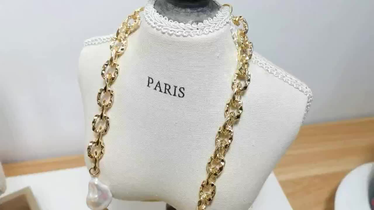 Cuban Curb Chain Chunky Gold Plated 